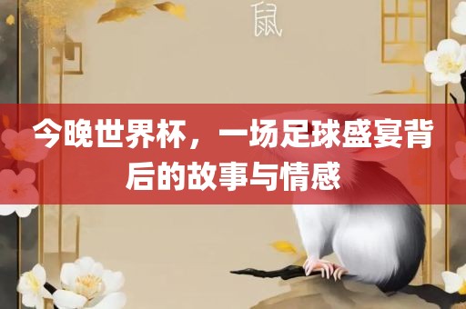 今晚世界杯，一场足球盛宴背后的故事与情感