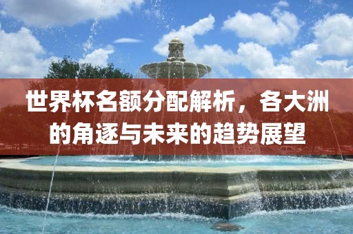 世界杯名额分配解析，各大洲的角逐与未来的趋势展望