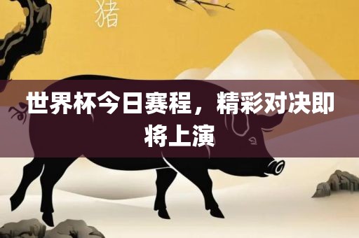 世界杯今日赛程，精彩对决即将上演