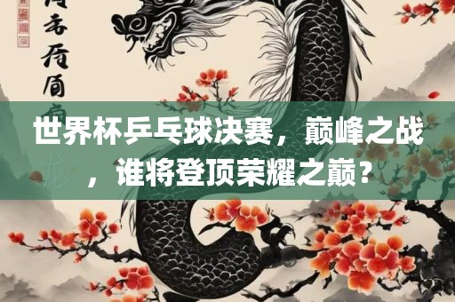 世界杯乒乓球决赛，巅峰之战，谁将登顶荣耀之巅？吉安市靖泰电力工程有限公司