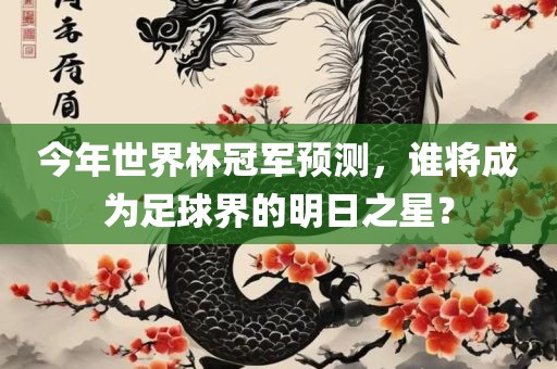 今年世界杯冠军预测，谁将成为足球界的明日之星？
