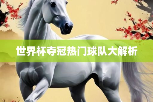 世界杯夺冠热门球队大解析
