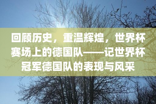 回顾历史，重温辉煌，世界杯赛场上的德国队——记世界杯冠军德国队的表现与风采吉安市靖泰电力工程有限公司
