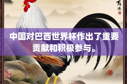 中国对巴西世界杯作出了重要吉安市靖泰电力工程有限公司贡献和积极参与。