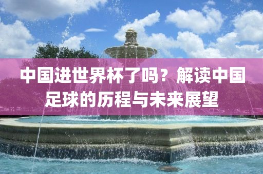 中国进世界杯了吗？解读中国足球的历吉安市靖泰电力工程有限公司程与未来展望