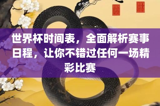 世界杯时间表，全面解析赛事日程，让你不错过任何一场精彩比赛