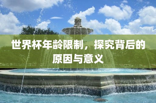 世界杯年龄限吉安市靖泰电力工程有限公司制，探究背后的原因与意义