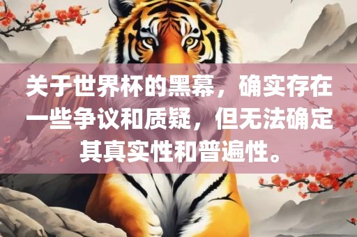 关于世界杯的黑幕，确实存在一些争议和质疑，但无法确定其真实性和普遍性。