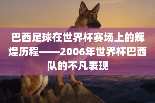 巴西足球在世界杯赛场上的辉煌历程——2006年世界杯巴西队的不凡表现