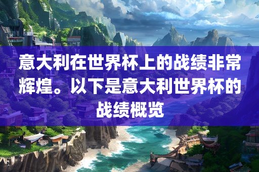 意大利在世界杯上的战绩非常辉煌。以下是意大利世界杯的战绩概览