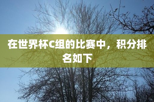 在世界杯C组的比赛中，积分排名如下吉安市靖泰电力工程有限公司
