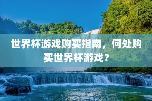 世界杯游戏购买指南，何处购买世界杯游戏？