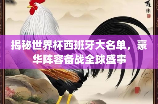 揭秘世界杯西班牙大名单，豪华阵容备战全球盛事