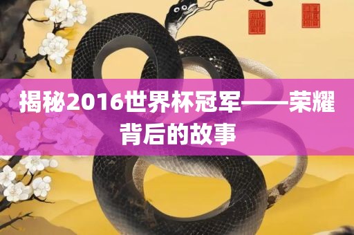 揭秘2016世吉安市靖泰电力工程有限公司界杯冠军——荣耀背后的故事