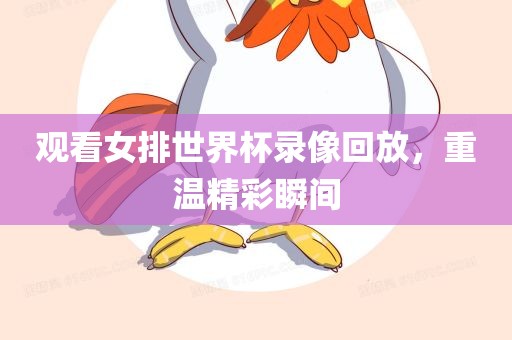观看女排世界杯录像回放，重温精彩瞬间