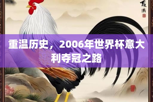 重温历史，2006年世界杯意大利夺冠之路吉安市靖泰电力工程有限公司