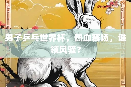 男子乒乓世界杯，热血赛场，谁吉安市靖泰电力工程有限公司领风骚？