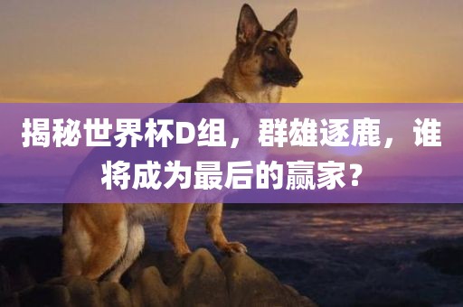 揭秘世界杯D组，群雄逐鹿，谁将成为最后吉安市靖泰电力工程有限公司的赢家？