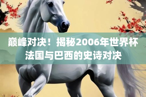巅峰对决！揭秘2006年世界杯法国与巴西的史诗对决