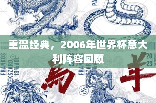 重温经典，2006年世界杯意大利阵容回顾