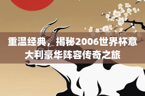 重温经典，揭秘2006世界杯意大利豪华阵容传奇之旅